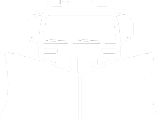 Black and white icon of an ambulance positioned above an open book