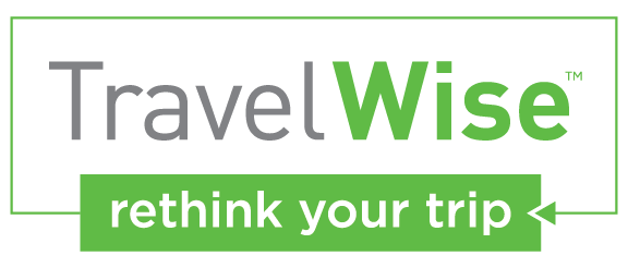 TravelWise logo with call to action: "rethink your trip"