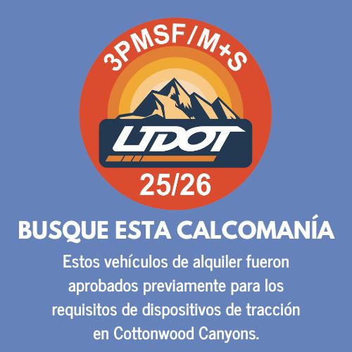 Utah Department of Transportation vehicle approval decal for Cottonwood Canyon